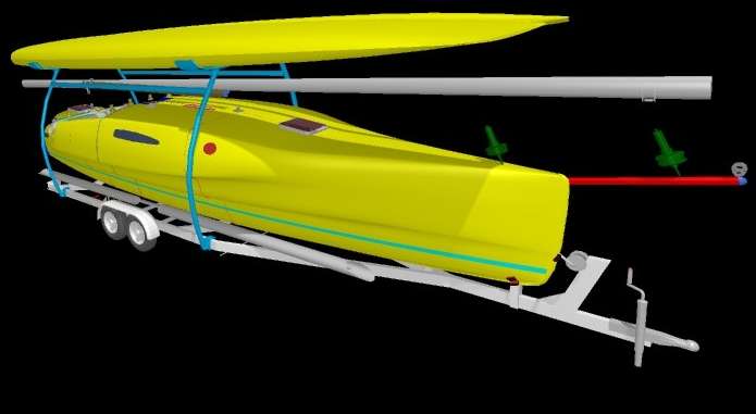  Trimarans for Cruising and Charter - A Trimaran Folding Arm Trailer