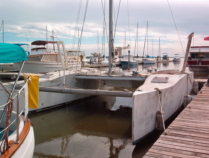  ' demountable alloy-tube catamaran in developed plywood or composite